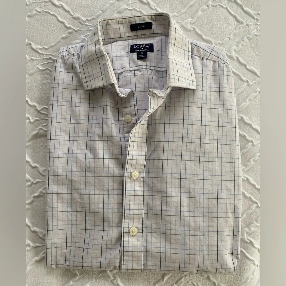J. Crew - Checker Pattern Casual Button Down Oxford Shirt - Size S